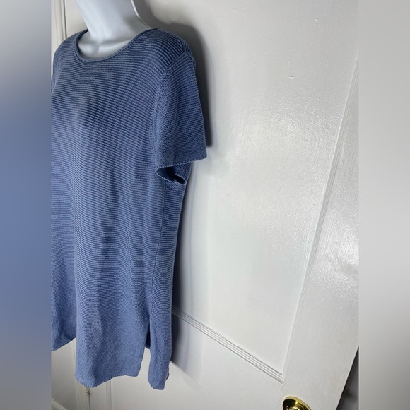EILEEN FISHER Organic Linen & Cotton Blue Women's Tunic Top - Picture 6 of 8